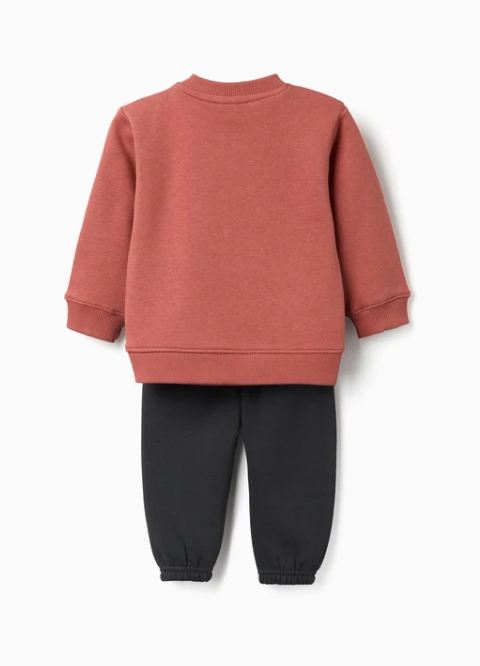 Conjunto sudadera sin capucha y pantalón tipo jogger, bebé niño.
