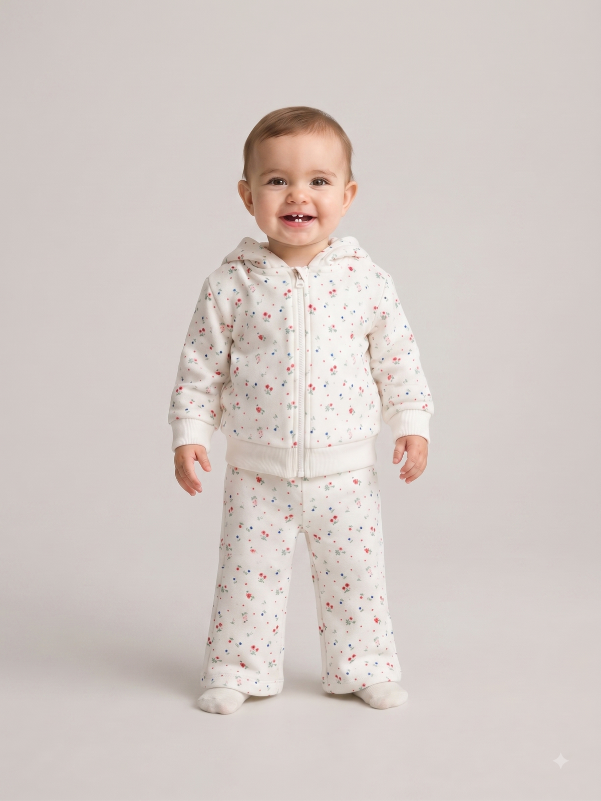 Chaqueta de felpa con capucha, bebé niña.