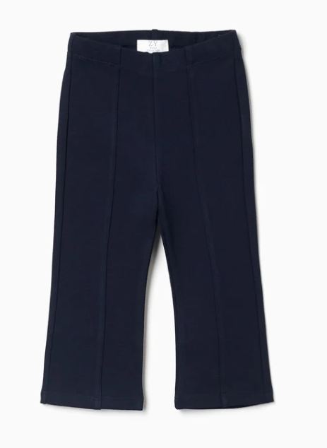 Pantalón de punto roma con costura central, acampanado, bebé niña.