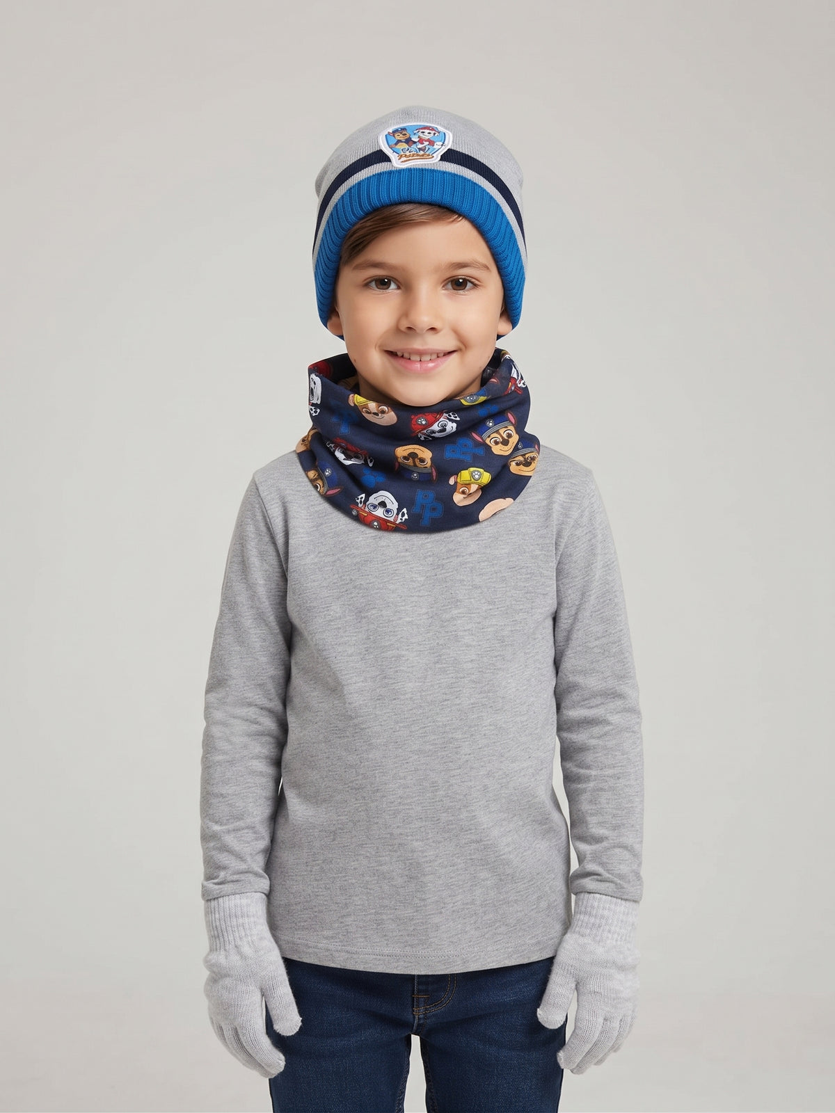 Conjunto braga cuello y guantes Patrulla Canina niño