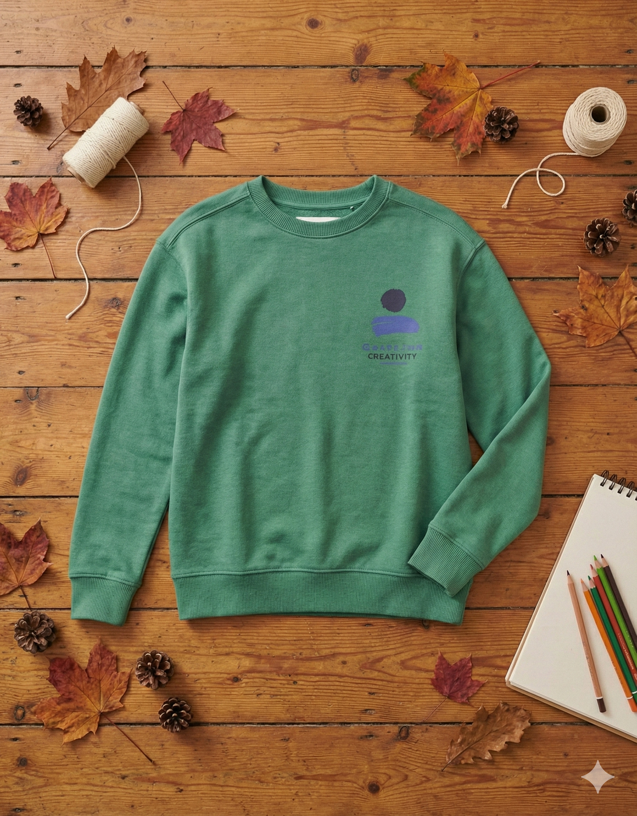 Sudadera Casual Verde con Estampado Gráfico