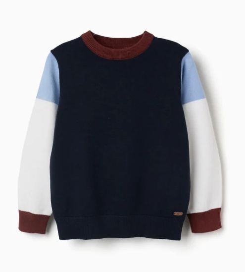 Jersey de punto tricolor, niño.