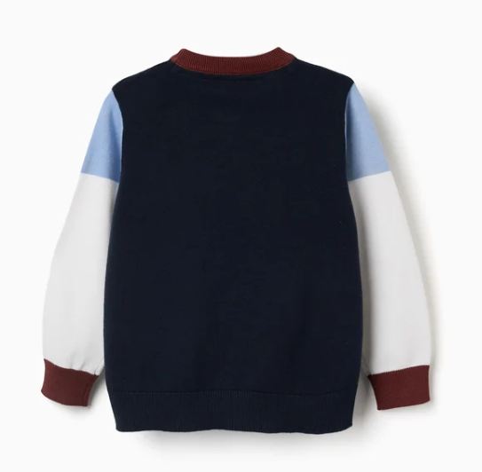 Jersey de punto tricolor, niño.