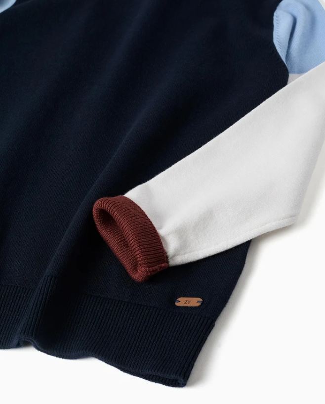 Jersey de punto tricolor, niño.