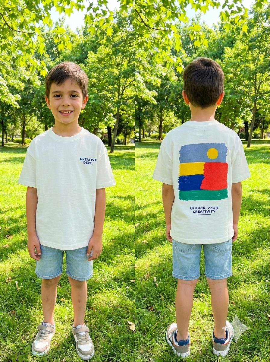 Camiseta Manga Corta espalda Estampada
