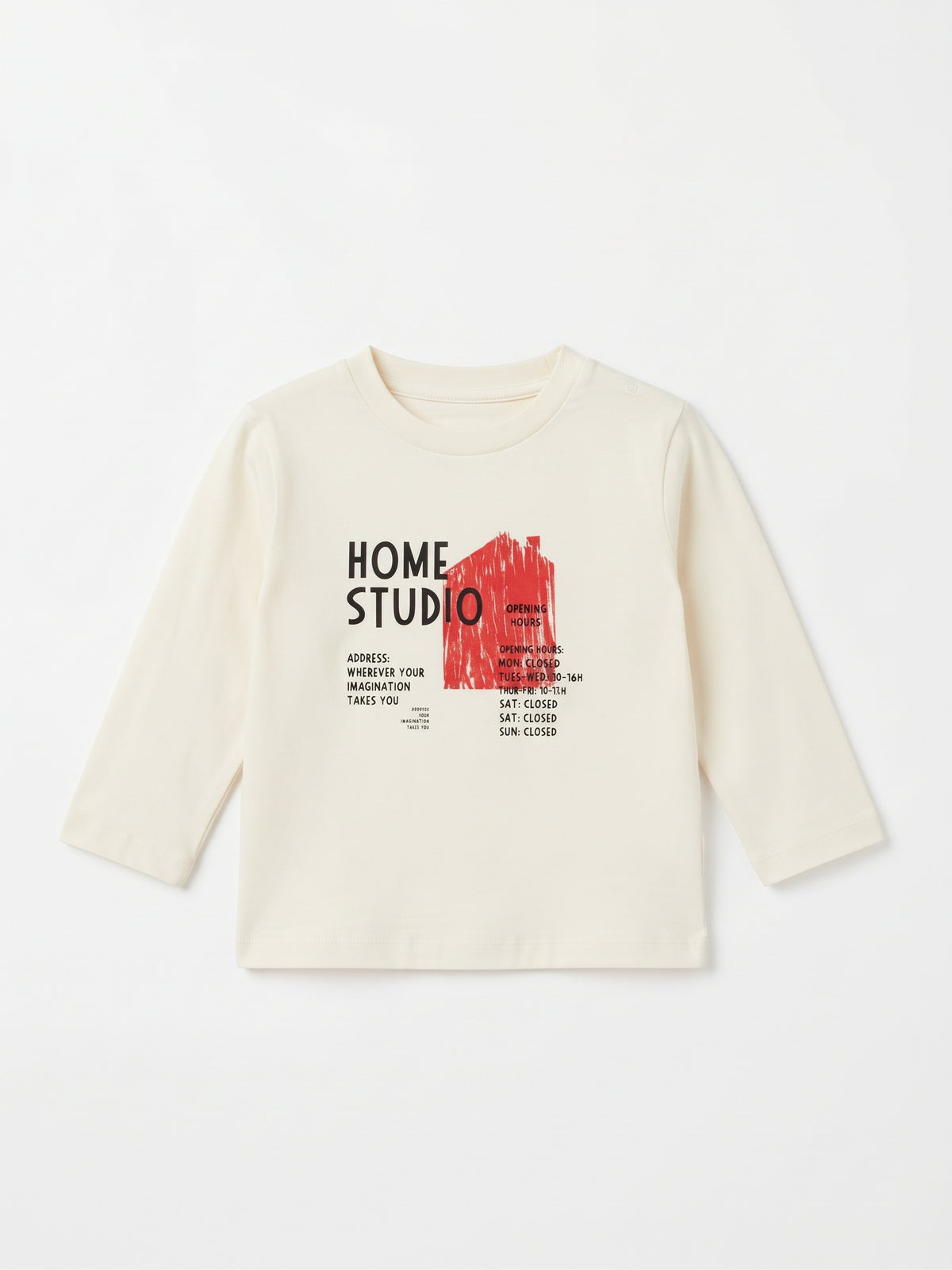 Camiseta de manga larga algodón estampado frontal niño.