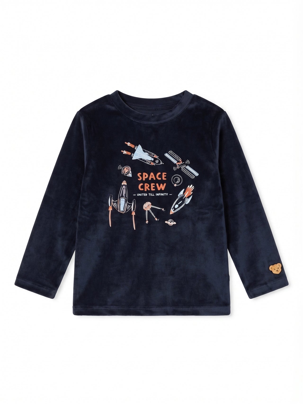 Pijama largo de terciopelo suave con diseño espacial, niño.