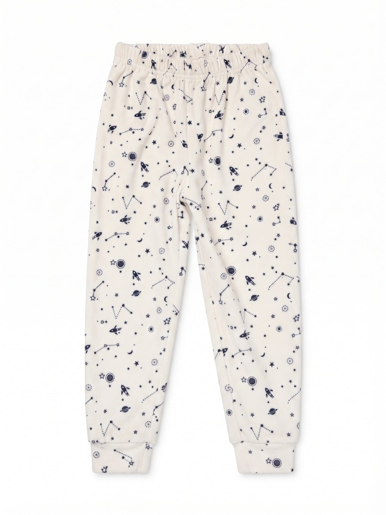 Pijama largo de terciopelo suave con diseño espacial, niño.