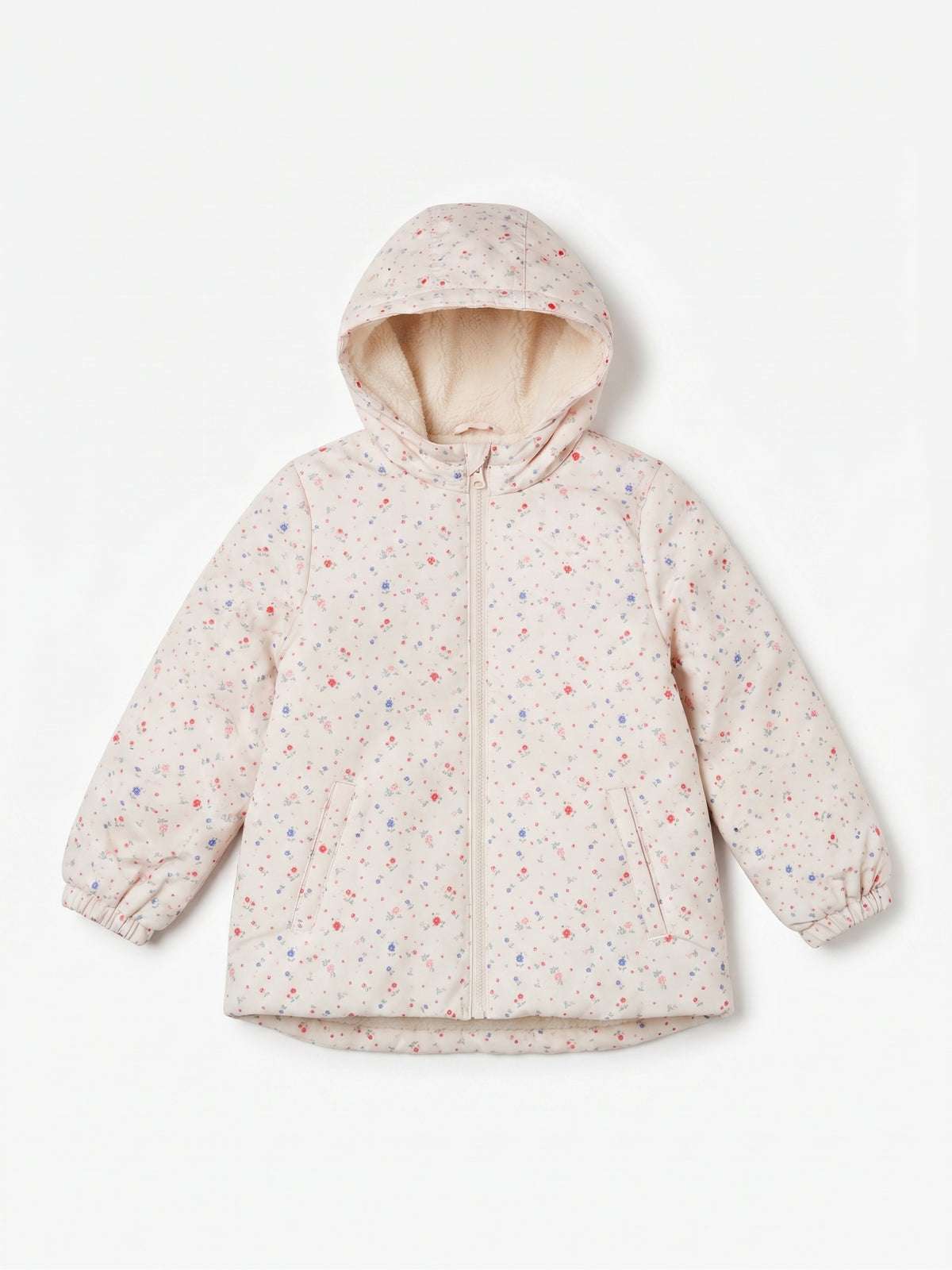Chaquetón acolchado engomado con forro borreguillo, niña.