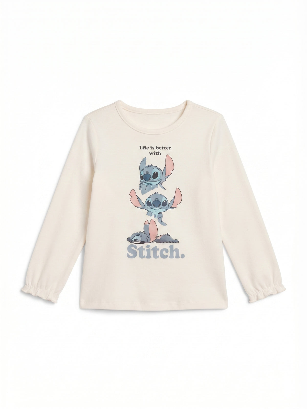 Pijama largo Stitch de terciopelo suave, niña.